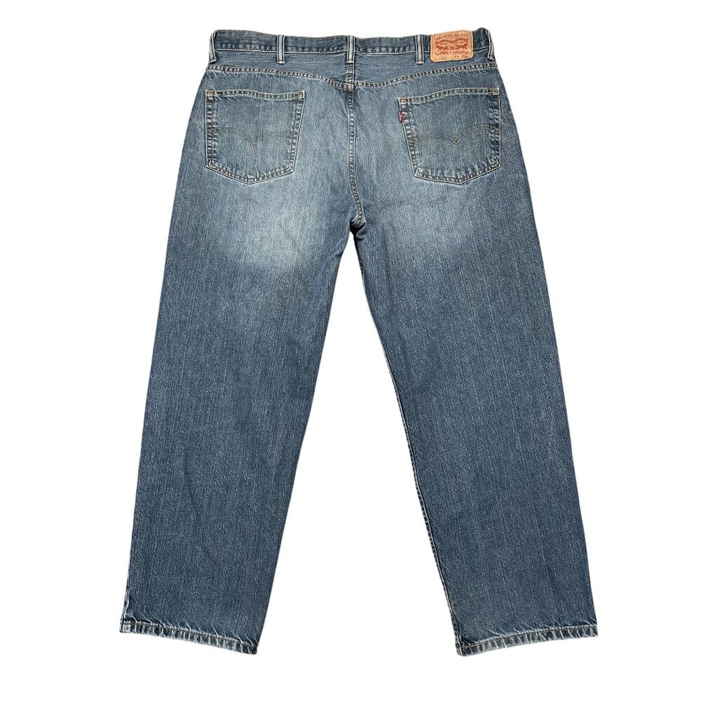 Levis 550 Jeans Mens 42x30 Straight Leg Distressed Faded Mid Rise Medium Wash